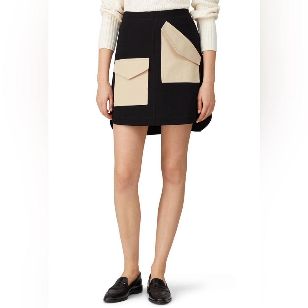 Tibi Black and Tan Mini Skirt